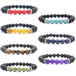 Nihao Wholesale simple style colorful stone beaded unisex bracelets