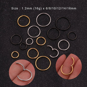 Nihao Wholesale Nose Rings & Studs Simple Style Geometric 316 Stainless Steel  Plating