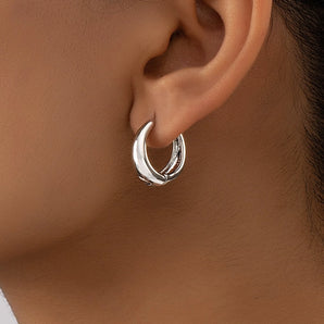 1 Pair Vintage Style Solid Color Zinc alloy White Gold Plated Gold Plated Hoop Earrings