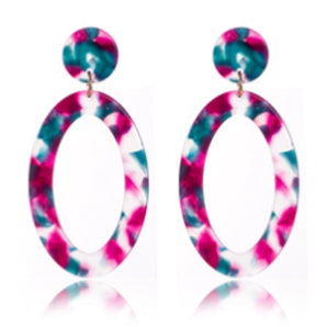 fashion leaves oval rectangle alloy acetic acid sheets plating women's drop earrings 1 pair