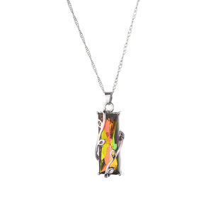 fashion square leaves alloy inlay crystal women's pendant necklace