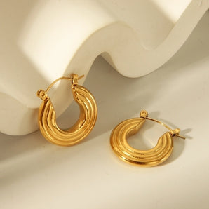 1 Pair Classic Style Commute U Shape 304 Stainless Steel 18K Gold Plated Ear Studs