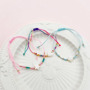 Nihao Wholesale simple style pentagram heart shape flower seed bead shell beaded women's wristband