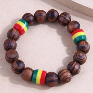 Nihao Wholesale simple colorful wooden ball personalized bracelet