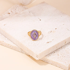 Nihao Wholesale elegant romantic artistic flower alloy zinc women's open rings