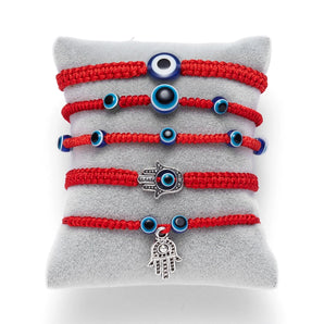 Nihao Wholesale european and american new blue eyes evil eyes red rope bracelet wholesale