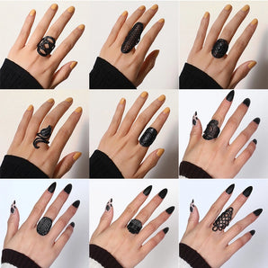 fashion solid color alloy unisex rings 1 piece