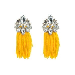 1 pair ethnic style geometric alloy inlay rhinestones glass women's drop earrings