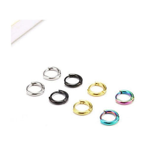 Nihao Wholesale 1 Piece Simple Style Circle Plating 304 Stainless Steel Gold Plated Silver Plated Earrings