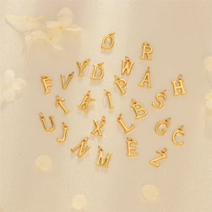 Nihao Wholesale simple style letter copper plating 18k gold plated charms