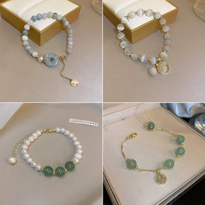 fashion letter cat alloy beaded artificial pearls women's bracelets 1 piece