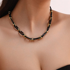 Nihao Wholesale casual hip-hop retro solid color plastic chain unisex necklace