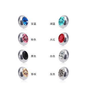 Nihao Wholesale fashion color diamond stainless steel non-pierced earrings