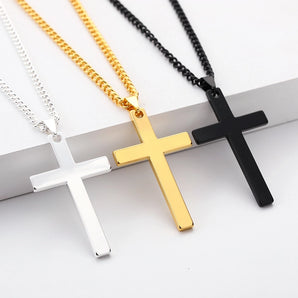 hip-hop cross alloy unisex pendant necklace 1 piece