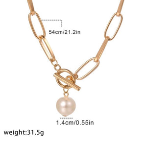 fashion pearl alloy pearl plating women's pendant necklace
