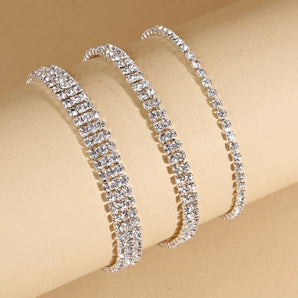 Nihao Wholesale Jewelry Simple Style Classic Style Solid Color Metal Iron Chain Rhinestones Inlay Bracelets