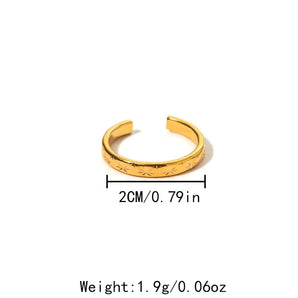 Nihao Wholesale 304 Stainless Steel 14K Gold Plated Casual Roman Style Commute Plating Hollow Out Inlay Heart Shape Twist Natural Stone Open Rings