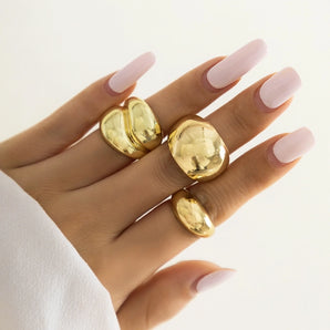 Nihao Wholesale simple style solid color gold plated alloy wholesale rings