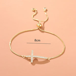 Nihao Wholesale casual cross alloy inlay zircon women's bracelets