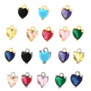 Nihao Wholesale romantic simple style heart shape copper plating inlay zircon 18k gold plated valentine's day charms