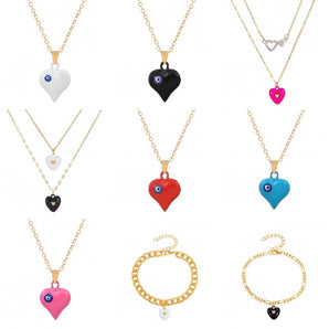 1 piece simple style heart shape arylic sequin copper stoving varnish plating inlay sequins rhinestones zircon 18k gold plated gold plated silver plated women's necklace