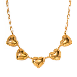 Nihao Wholesale Jewelry IG Style Heart Shape Stainless Steel Plating Necklace