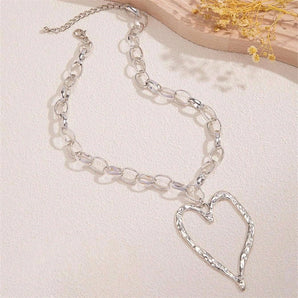 Simple Style Classic Style Heart Shape Zinc alloy 14K Gold Plated Women's Pendant Necklace
