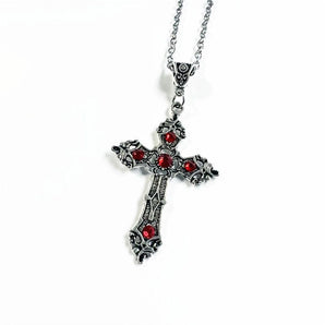 Nihao Wholesale gothic cross alloy inlay zircon women's pendant necklace