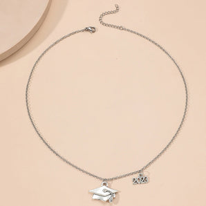 Nihao Wholesale fashion number graduation cap alloy unisex pendant necklace