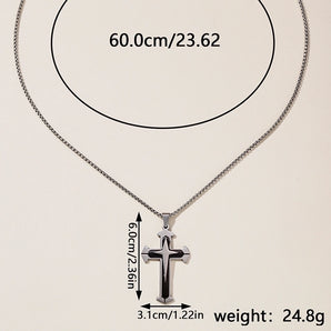 Nihao Wholesale Hip-Hop Retro Cross Round Square 304 Stainless Steel Women's Pendant Necklace