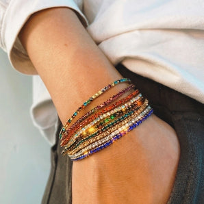 Nihao Wholesale simple multicolor rhinestone elastic bracelet