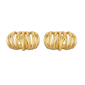 1 pair casual vintage style twist plating braid copper 18k gold plated ear cuffs