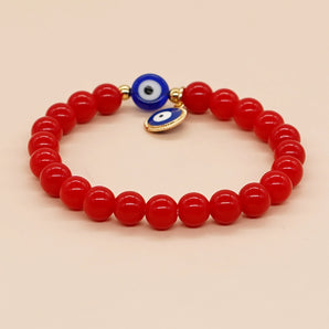 Nihao Wholesale 1 piece fashion round eye arylic alloy glass beaded women's bracelets