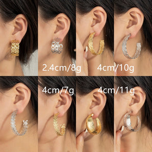 Nihao Wholesale 1 piece formal solid color solid color plating braid alloy gold plated earrings
