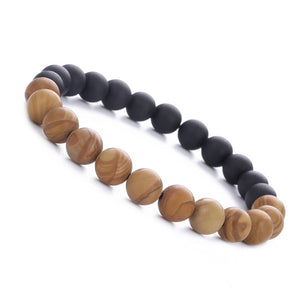 retro simple style color block stone beaded unisex bracelets