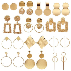 Nihao Wholesale simple style geometric plating alloy no inlaid earrings