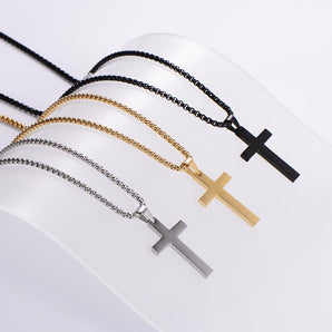 Nihao Wholesale Classic Style Cross Stainless Steel Plating Gold Plated Women's Pendant Necklace