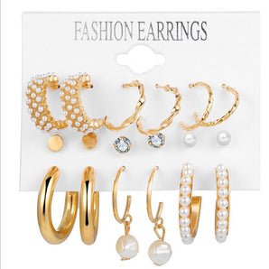 Nihao Wholesale Novelty Plating Alloy Artificial Pearls Earrings