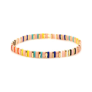 Nihao Wholesale rainbow style fashion beach bohemian bracelet imported tila beaded jewelry wholesale