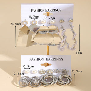 Nihao Wholesale 1 Set Elegant Retro Streetwear Geometric Plating Alloy Earrings