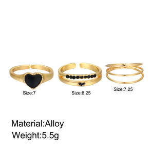 Nihao Wholesale Simple Style Heart Shape Alloy Enamel Women's Open Rings