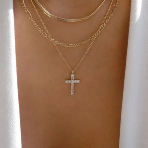 Nihao Wholesale Vintage Style Simple Style Cross Alloy Wholesale Layered Necklaces