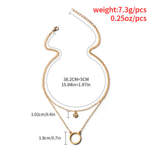 Nihao Wholesale simple alloy inlaid rhinestone circle multi-layer necklace wholesale
