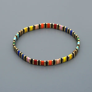 Nihao Wholesale rainbow style fashion beach bohemian bracelet imported tila beaded jewelry wholesale
