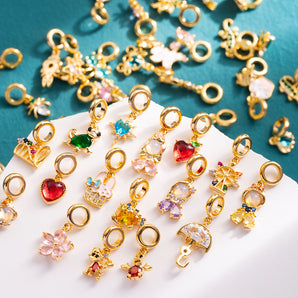 Nihao Wholesale IG Style Sweet Princess Cartoon Castle Stainless Steel Copper Enamel Zircon 18K Gold Plated Pendants Necklace Jewelry Accessories