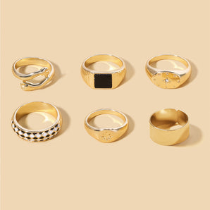 Nihao Wholesale Vintage Style Roman Style Round Alloy Enamel Women's Rings