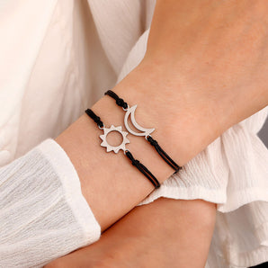 Nihao Wholesale wholesale jewelry stainless steel hollow sun moon couple bracelet set