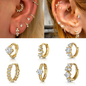 Nihao Wholesale 1 Piece Fashion Geometric Plating Inlay Copper Zircon Cartilage earrings
