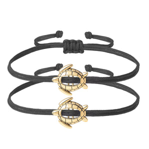 Nihao Wholesale Basic Tortoise Alloy Knitting Gold Plated Silver Plated Couple Drawstring Bracelets