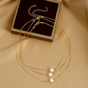 Nihao Wholesale Fashion Geometric Artificial Pearls Alloy Wholesale Pendant Necklace
